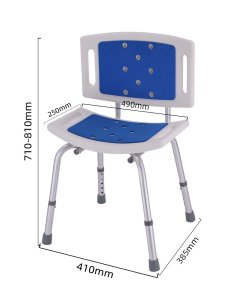 Silla / Taburete de ducha con respaldo antideslizante