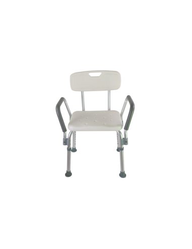 Silla/Taburete de baño con respaldo y apoyabrazos