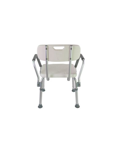 Silla/Taburete de baño con respaldo y apoyabrazos