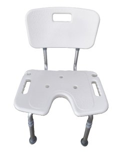 Silla/taburete de ducha con respaldo forma U