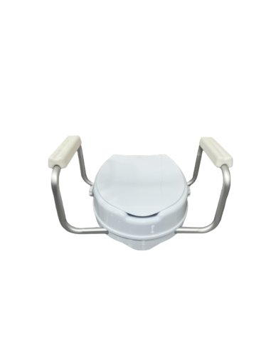 Alza de wc con tapa y apoyabrazos blanco